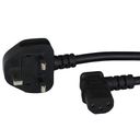 2.5M Black UK Power Cable BS1363 Down Angle to IEC320 C13 Right Angle 13A 250V