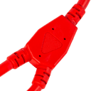 10FT Red Splitter - 2FT Legs IEC320 C14 to 2x IEC320 C13 15A 250V