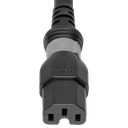 P-Lock C14 to S-Lock C15, 14 AWG SJT, 15A/250V, 1FT Black Dual-Lock Power Cord