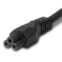 3FT Black Dual Rated - (17awg SVT @ 7A/125V) & (0.75mm2 @ 2.5A 250V) IEC320 C14 to IEC320 C5 2.5A 250V