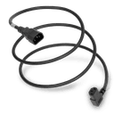 10FT Black Standard IEC320 C14 to IEC320 C13 Left Angled 10A 250V