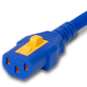 1.5FT Blue V-Lock IEC320 C14 Locking to IEC320 C13 Locking 10A 250V