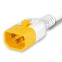 3FT White V-Lock IEC320 C14 Locking to IEC320 C13 Locking 10A 250V