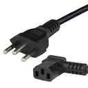 2.5M Black Type J Switzerland SEV1011 to IEC320 C13 Left Angle 10A 250V