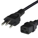 2.5M Black Type J Switzerland SEV1011 to IEC320 C19 16A 250V