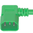 8FT Green Standard IEC320 C14 Left Angled to IEC320 C13 10A 250V