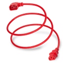 8FT Red Standard IEC320 C14 Left Angled to IEC320 C13 10A 250V