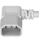 8FT IEC 60320 Left Angled C14 to C13, 10A 250V 18/3, White Power Cable