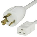 8FT White Standard NEMA L6-20P to IEC320 C19 20A 250V