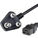 3M Black Type M South Africa SANS164-1 BS546 Down Angle to IEC320 C19 15A 250V