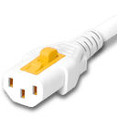 3FT White V-Lock IEC320 C14 Locking to IEC320 C13 Locking 10A 250V