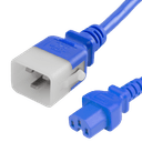 6FT Blue Secure-Lock/P-Lock IEC320 C20 Locking to IEC320 C15 15A 250V