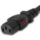 6FT Black A-Lock IEC320 C20 to IEC320 C13 Universal Locking 15A 250V