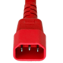 Global C14 to C13, 10A/250V 1FT Red Power Cord, cULus, KC, CE, ENEC, VDE, SAA, PSE, CCC Approvals