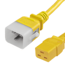P-Lock C20 to C19, 12 AWG SJT, 20A/250V, 2FT Yellow Power Cord