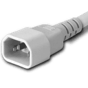 3FT White A-Lock IEC320 C14  to IEC320 C15 Universal Locking 15A 250V