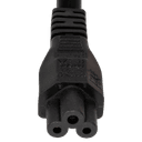 3FT Black Dual Rated - (17awg SVT @ 7A/125V) & (0.75mm2 @ 2.5A 250V) IEC320 C14 to IEC320 C5 2.5A 250V