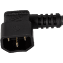 1FT Black Standard IEC320 C14 Right Angle to IEC320 C13 10A 250V