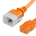 3FT Orange Secure-Lock/P-Lock IEC320 C20 Locking to IEC320 C19 20A 250V