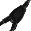 1FT Black Splitter IEC320 C14 to 2x IEC320 C13 13A 250V