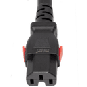 3FT Black A-Lock IEC320 C14  to IEC320 C15 Universal Locking 15A 250V
