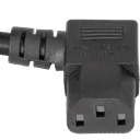 1FT Black Standard IEC320 C14 to IEC320 C13 Right Angled 10A 250V