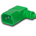 8FT Green Standard IEC320 C14 Left Angled to IEC320 C13 10A 250V