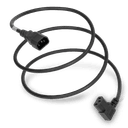 1FT Black Standard IEC320 C14 to IEC320 C13 Right Angled 10A 250V