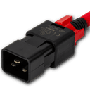 zLock Power Cord, Locking C20 to Locking C19, 12AWG x 0.6Meter, RED