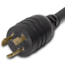 1FT Black Adapter NEMA L5-20P to NEMA 5-15/20R (T-SLOT) 20A 125V