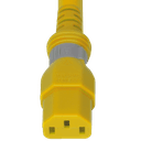 P-Lock C14 to S-Lock C13, 14 AWG SJT, 15A/250V, 4FT Yellow Dual-Lock Power Cord