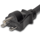 1FT Black Standard NEMA 6-15P to IEC320 C13 15A 250V