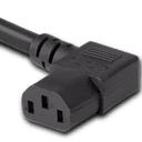1FT Black Standard IEC320 C14 to IEC320 C13 Right Angled 10A 250V