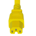 1FT Yellow High Temp IEC320 C14 to IEC320 C15 15A 250V