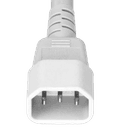 3FT White A-Lock IEC320 C14  to IEC320 C15 Universal Locking 15A 250V
