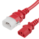 P-Lock C14 to C13, 14 AWG SJT, 15A/250V, 1FT Red Power Cord