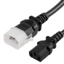 1.5FT Black Secure-Lock/P-Lock IEC320 C14 Locking to IEC320 C13 10A 250V
