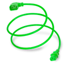 8FT Green Standard IEC320 C14 Left Angled to IEC320 C13 10A 250V