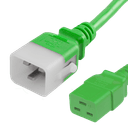 P-Lock C20 to C19, 12 AWG SJT, 20A/250V, 3FT Green Power Cord