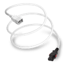 12FT White A-Lock IEC320 C20 to IEC320 C13 Universal Locking 15A 250V CLEAR LOCKING END