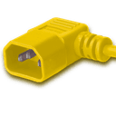 8FT Yellow Standard IEC320 C14 Left Angled to IEC320 C13 10A 250V