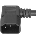 1FT Black Standard IEC320 C14 Left Angled to IEC320 C13 10A 250V
