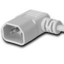 8FT IEC 60320 Left Angled C14 to C13, 10A 250V 18/3, White Power Cable