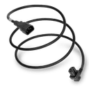 1FT Black High Temp IEC320 C14 to IEC320 C15 Left Angle 15A 250V