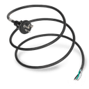 10FT Black NACC Power Whip NEMA 6-20P to Open Ended 2" ROJ 1/4" Strip 20A 250V