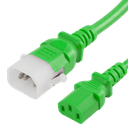1.5FT Green Secure-Lock/P-Lock IEC320 C14 Locking to IEC320 C13 10A 250V