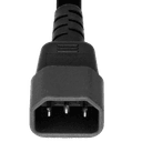 Global C14 to C13, 10A/250V 1FT Black Power Cord, cULus, KC, CE, ENEC, VDE, SAA, PSE, CCC Approvals