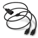 2FT Black Splitter IEC320 C14 to 2x IEC320 C15 15A 250V