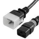 P-Lock C20 to S-Lock C19, 12 AWG SJT, 20A/250V, 3FT Black Power Cord