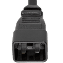 1FT Black LSZH Cordage IEC320 C20 to IEC320 C19 15A 250V